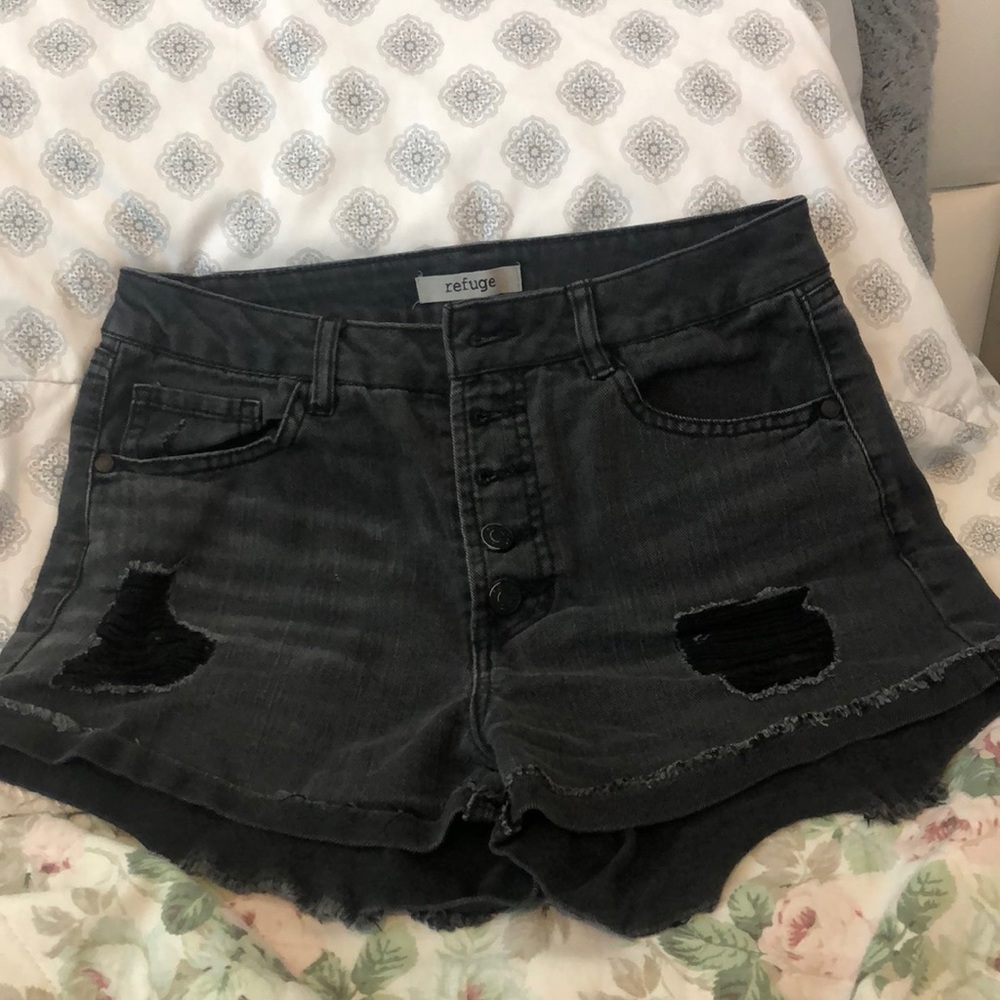 Black high-waisted shorts